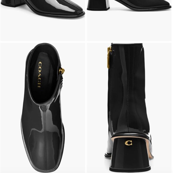 Coach black patent leather Gigi booties. Like new condition. - Picture 4 of 4
